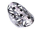 ローズカットのブラックダイヤ0.38ctが煌めく個性的大振りデザインリング 指輪 K18WG 受注品/送料無料