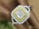 【決算大セール!25%OFFクーポン対象】VSレベルの角ダイヤ&イエローダイヤモンド 0.59ct 眩しいほどの煌めき K18WGリング 指輪 ママにオススメ日...