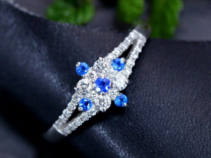 ★スーパーセール限定 20％OFF！ 220000円⇒176000円に！★アウイナイト 極上のコバルトブルー 0.075ct ダイヤモンド0.21ct PT900プラチナ リング 指輪 ダイヤの美しさが青を引き立てる 受注品 /送料無料