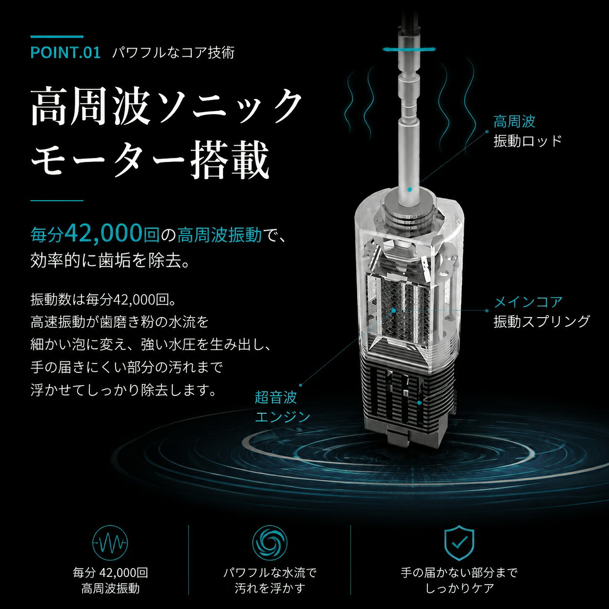電動歯ブラシ 充電式 音波式 2本セット 替えブラシ8本付き 大人 子供対応 やわらか...