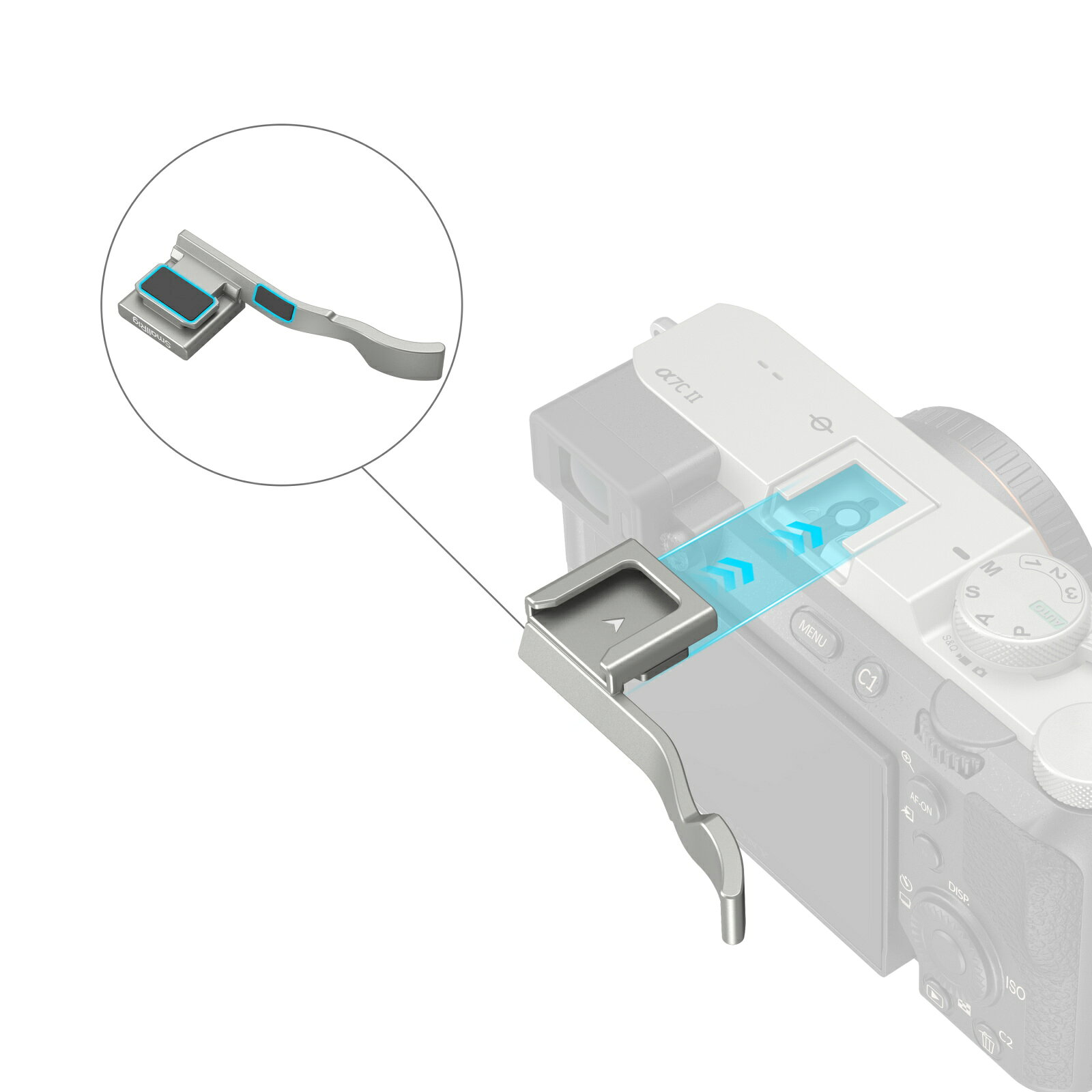 SmallRig Sony Alpha 7C II/Alpha 7CR/Alpha 7C 用サムグリップ（シルバー/ブラッ...