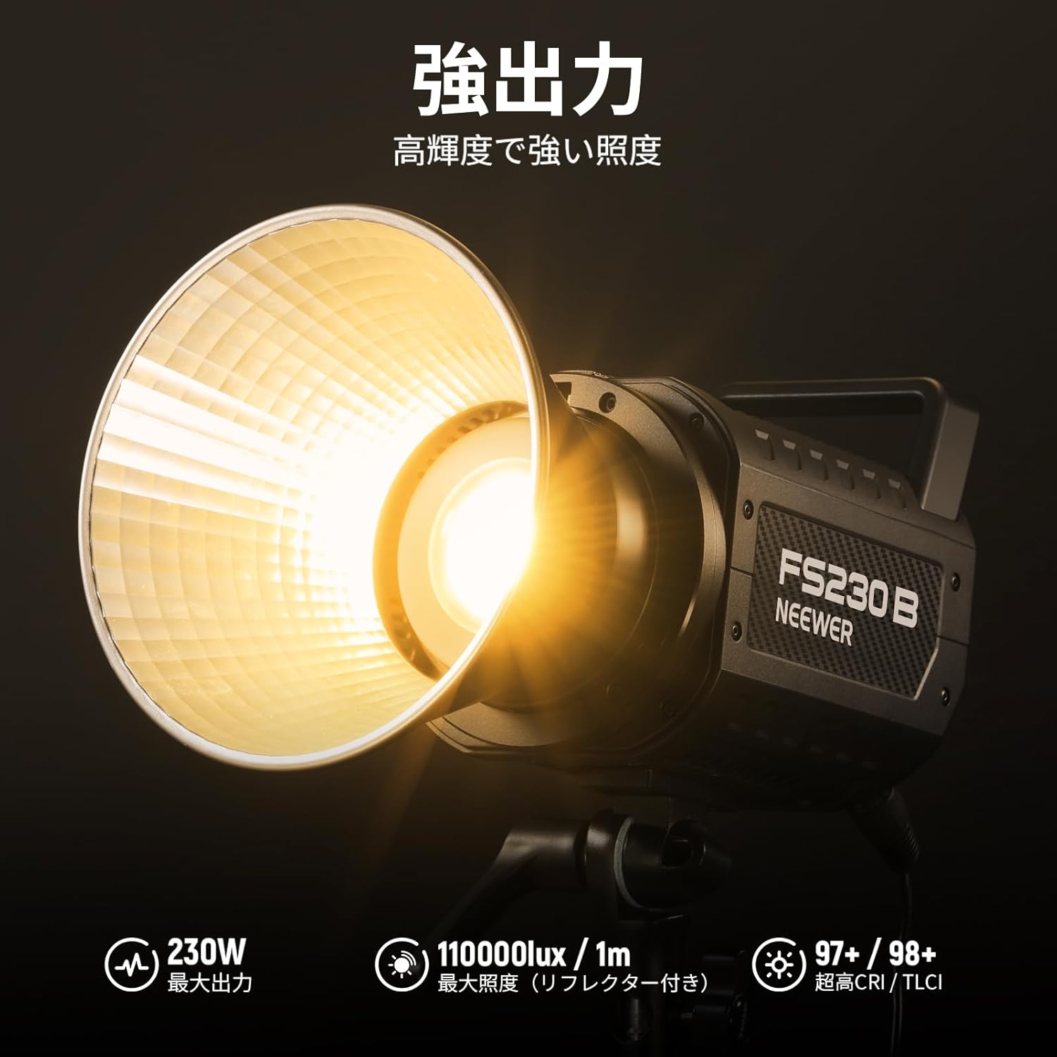 NEEWER FS230B 撮影用ライト LEDビデオライト 230W 高出力 2.4G/APP制御 高輝度定...