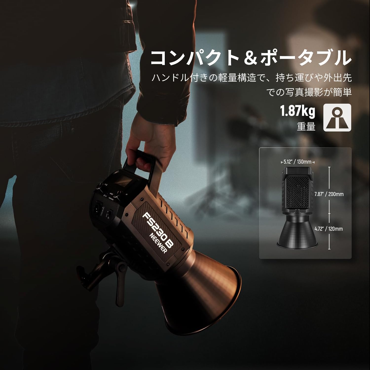 NEEWER FS230B 撮影用ライト LEDビデオライト 230W 高出力 2.4G/APP制御 高輝度定...