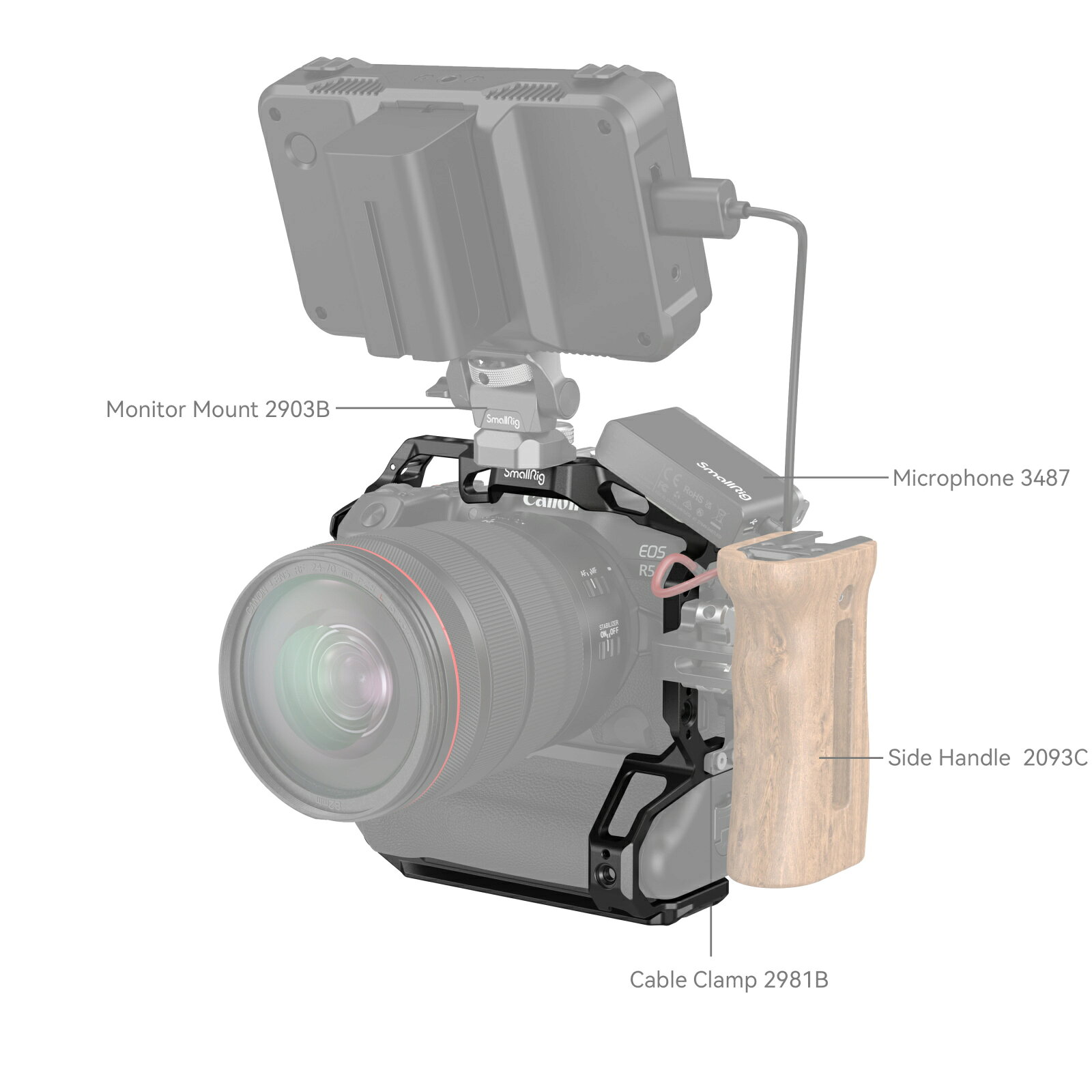 SmallRig3464B EOS R5 / R6 / R5C / R6 Mark II / R6 Mark III with BG-R10バッテ...
