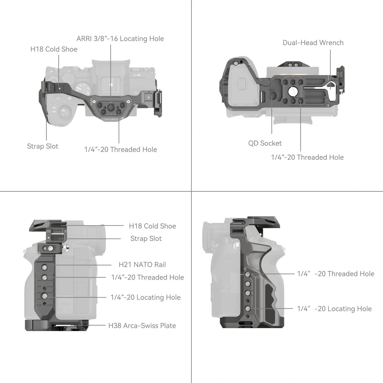 SmallRig4481 Sony α7R V/α7 IV/α7S III/α1/α7R IV用 HawkLockクイックリリースケ...