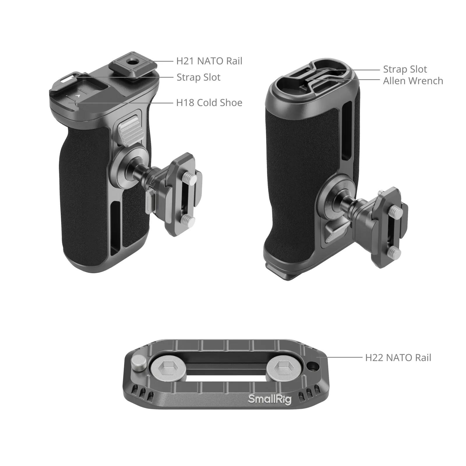 SmallRig4485 HawkLock H21クイックリリース回転式サイドハンドルキット SR4485
