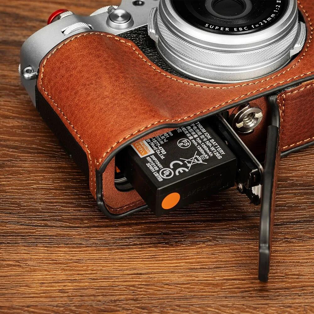 FUJIFILM X100VI用 レザーハーフケースキット ブラウン/ブラック/グリーン