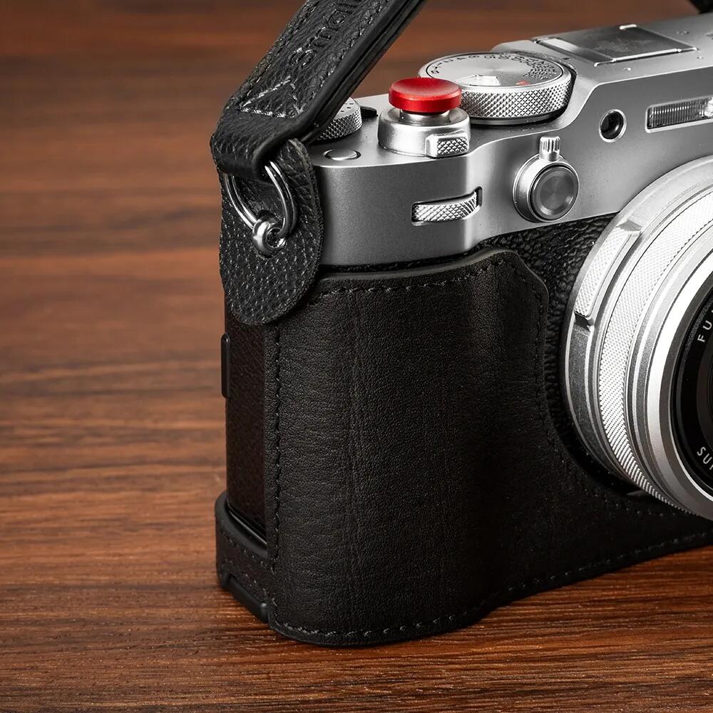 FUJIFILM X100VI用 レザーハーフケースキット ブラウン/ブラック/グリーン