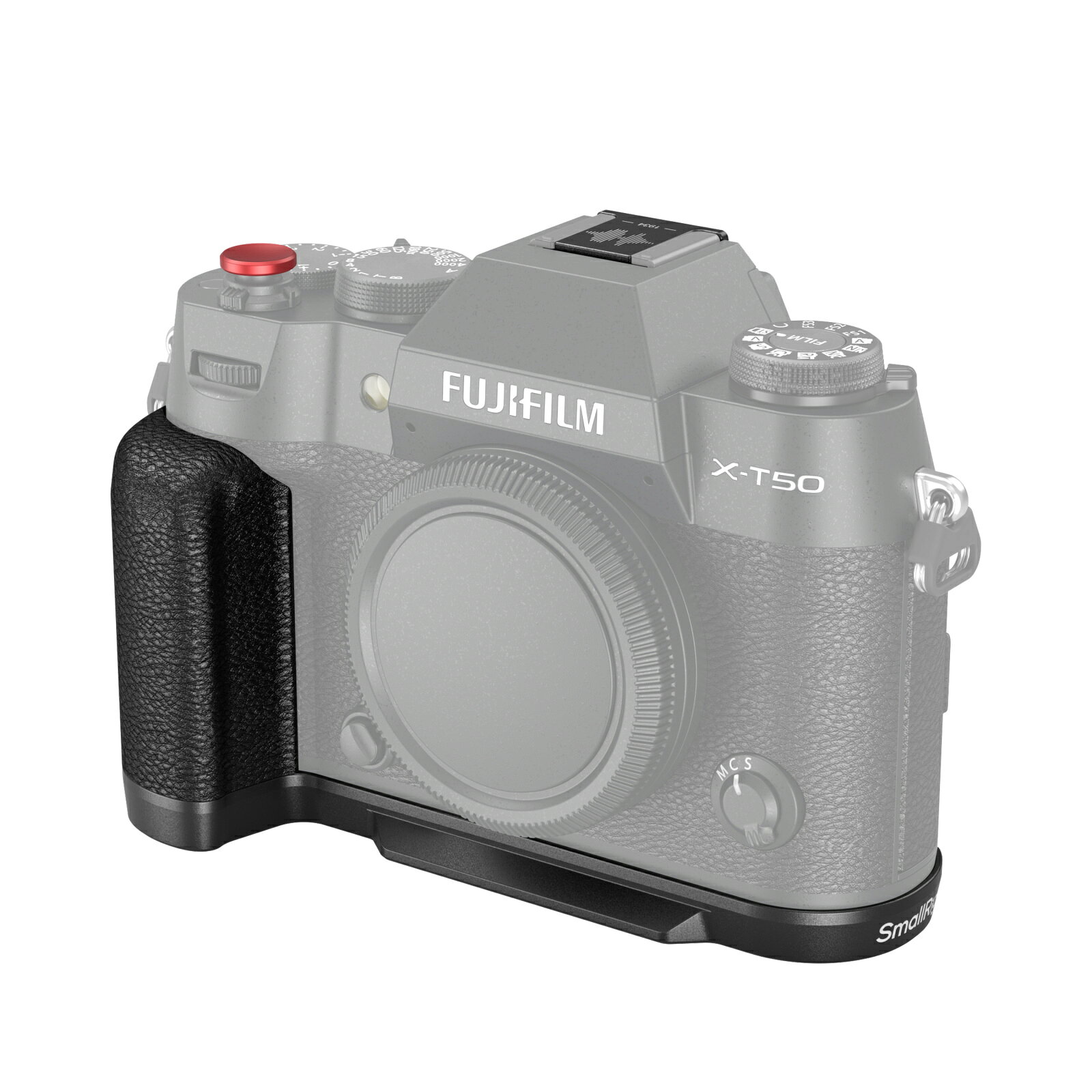 【FUJIFILM X-T50 専用】握り心地を格段に向上させる高機能L字型グリップ！充実のアクセサリー（シャッターボタン＆ホットシューカバー）付きキット。 FUJIFILM X-T50のクラシカルなフォルムに完璧にフィットする専用設計L字型グリップ。 手になじむシリコングリップを採用し、片手撮影や長時間の撮影でも安定したホールド感を提供します。 1/4"-20ネジ1本で簡単に装着でき、底面の保護クッションパッドがカメラ本体のキズをしっかり防止。 さらに操作感を高める専用シャッターボタンとホットシューカバーが付属した豪華セットです。 ■ POINT 01：人間工学シリコングリップで高いホールド性を獲得 コンパクトなX-T50のグリップ力を向上させ、大型レンズ装着時や長時間の手持ち撮影でも指の引っ掛かりを強力にサポート。 シリコン素材ならではのやさしい手触りと滑り止め効果で、安心感のある撮影を後押しします。 ■ POINT 02：カメラを傷つけない保護パッド ＆ 簡単1/4"ネジ固定 グリップ底面にはカメラボディへの擦り傷を防ぐためのシリコンクッションパッドを内蔵。 カメラ底面の1/4"-20三脚穴を使ってしっかりと固定でき、ガタつきのない安定したフィット感を実現します。 ■ POINT 03：操作性をアップするシャッターボタン＆シューカバー同梱 グリップ本体に加え、押し心地を快適にする専用シャッターボタンと、ホットシューを端子保護するシューカバーがセット。 X-T50の機能性とデザイン性の両方をアップグレードしてくれる満足度の高いパッケージです。 ■ 対応機種（互換性） ・FUJIFILM X-T50 専用 ■ 商品仕様（スペック） メーカー / 型番 SmallRig（スモールリグ） / 4783C 商品名 FUJIFILM X-T50用 L字型グリップ（シリコン/ブラック） 主要材質 アルミニウム合金、シリコン 製品寸法 / 重量 126.0 × 54.8 × 60.0 mm / 83.0 ± 5.0 g パッケージ寸法 / 重量 144.0 × 102.5 × 56.0 mm / 141.2 ± 5.0 g 同梱物 ・L字型グリップ × 1 ・シャッターボタン × 1 ・ホットシューカバー × 1 【ご使用上のご注意】 ※本製品にカメラ本体は付属しておりません。 ※装着時は底面ネジをしっかりと締め付けてご使用ください。