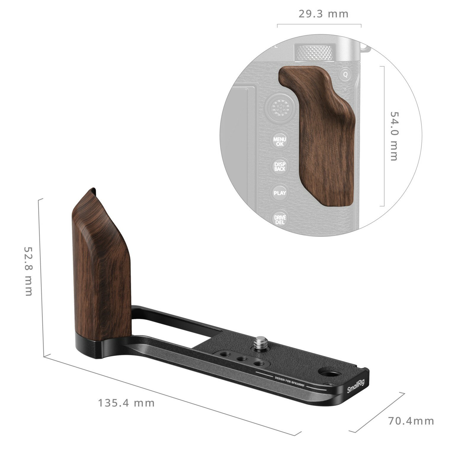 SmallRig スモールリグ FUJIFILM GFX100RF用木製ハンドル付きL字型マウントプレー...
