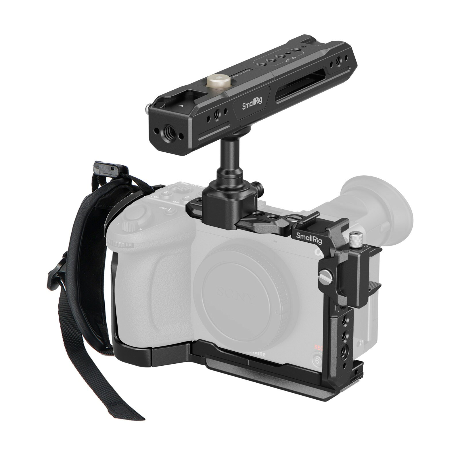 EVFの操作性を追求。ワンタッチ回転ハンドル＆プロ仕様保護のケージキット。 Sony FX2 専用に設計されたプロフェッショナル向けベーシックケージキット。 ファインダーのチルト動作を邪魔しないワンタッチ回転式トップハンドルを標準装備。 「HawkLock」クイックリリース規格やアルカスイス互換プレート、HDMIクランプを備え、拡張性と機動性を極限まで高めます。 ■ POINT 01：ファインダー視認性を損なわない「ワンタッチ回転式トップハンドル」 ワンタッチで素早く位置を変更できる回転式トップハンドル（ID 4152）を同梱。 手持ち撮影時でもカメラの電子ビューファインダー（EVF）の傾きや視認性を遮ることなく、スムーズなフレーミングと快適なローアングル撮影を可能にします。 ■ POINT 02：スピーディーな着脱を誇る「HawkLock」＆取り外し可能NATOレール 内蔵の「HawkLock」NATOレールにより、対応するサイドハンドルやモニターマウントなどのアクセサリーを素早く固定。 トッププレートのNATOレールは脱着可能で、Sony純正のXLRトップハンドルユニットとの付け替え・互換性にも対応します。 ■ POINT 03：安全なデュアルロック機構 ＆ HDMIケーブルクランプ付属 カメラ本体を2箇所でがっちりと固定する2点ロック機構を採用し、撮影中のねじれや揺れを徹底排除。 さらに付属の専用HDMIケーブルクランプでケーブルの不意な脱落や端子損傷を防ぎ、安定した映像伝送をキープします。 ■ POINT 04：三脚・ジンバルへ一瞬で切り替えられるArca-Swiss底面 ケージ底面にはアルカスイス互換プレートを一体化。 手持ちスタイルからアルカスイス三脚、および DJI RS 2 / RSC 2 / RS 3 / RS 3 Pro / RS 4 / RS 4 Pro などのジンバルスタビライザーへ一瞬で着脱・セットアップが完了します。 ■ 商品仕様（スペック） メーカー / 型番 SmallRig（スモールリグ） / SR5589 商品名 ソニー FX2用 ベーシックケージキット 対応機種（互換性） Sony FX2 ジンバル互換性 DJI RS 2 / RSC 2 / RS 3 / RS 3 Pro / RS 4 / RS 4 Pro 主要材質 アルミニウム合金、PUレザー、マイクロファイバー、ステンレススチール 製品寸法・重量 159.9 × 161.6 × 175.5 mm / 重量：467.0 ± 5.0 g 同梱内容 ケージ ×1、トッププレート ×1、回転式トップハンドル ×1、リストストラップ ×1、HDMIケーブルクランプ ×1、保証書 ×1 パッケージ情報 寸法：320.0 × 195.0 × 85.0 mm / 重量：732.1 ± 5.0 g
