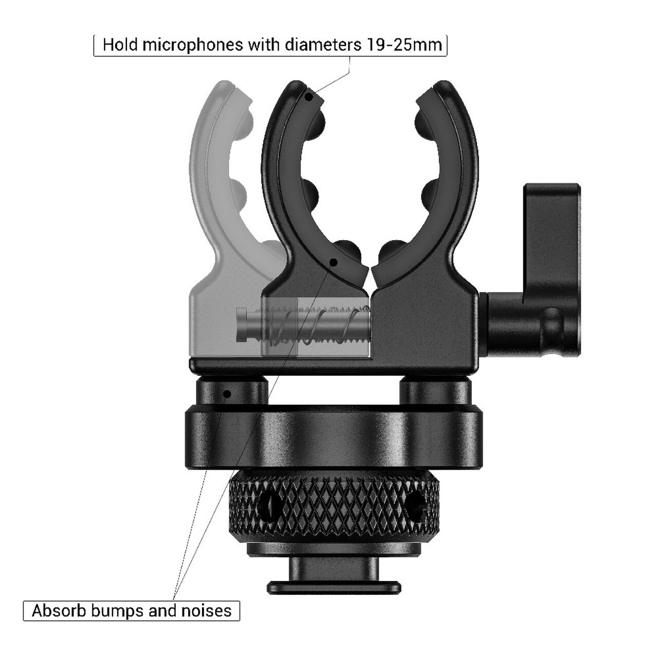 SmallRig2352 ガンマイク用ホルダー（シューマウントアダプタータイプ） SR2352