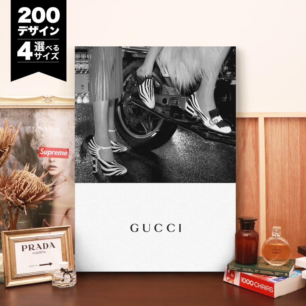 2点以上でポストカード5枚プレゼント【選べる200デザイン & 4サイズ 送料無料 】 キャンバスパネル アート アートパネル アートポスター ポスター ブランド オマージュ 【 オマージュモチーフ：GUCCI / グッチ】
