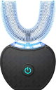 四代目電動歯ブラシ 音波振動歯 ブラシ IPX7防水 ワイヤレス充電 360°U型 ブラック
