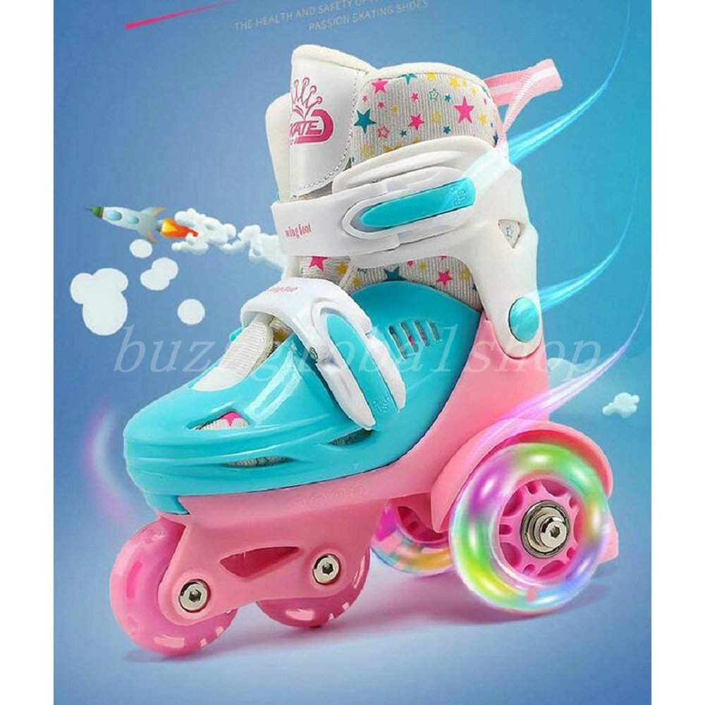 送料無料 【プレゼント】ローラースケート スケート 子供用 スケート練習 プッシュでサイズ調整可能 インラインスケート 子供用 ジュニア キッズ お子様用 ハイ...