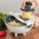 送料無料 千切り スライサー セット 1台9役多機能 料理 野菜 調理器 野菜カッター みじん切り キッチンスライサー 安全ホルダー付きキッチン用品 細切り 千...