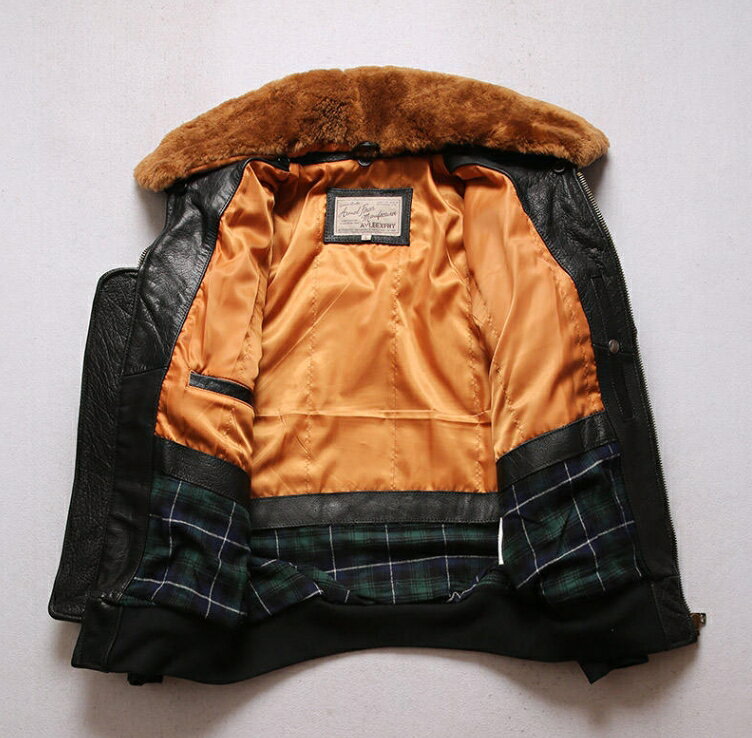 レザージャケット 本革ジャケット メンズ 折り襟 牛革 バイクジャケット 黒色 フライトジャケット ライディング バイクウェア 秋冬用 ファーえり 防風耐磨 flight jacket ファスナー開き 革ジャン 皮ジャン ミリタリージャケット ブルゾン 送料無料