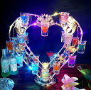 LED酒グラス棚 ハート型 テキーラ観