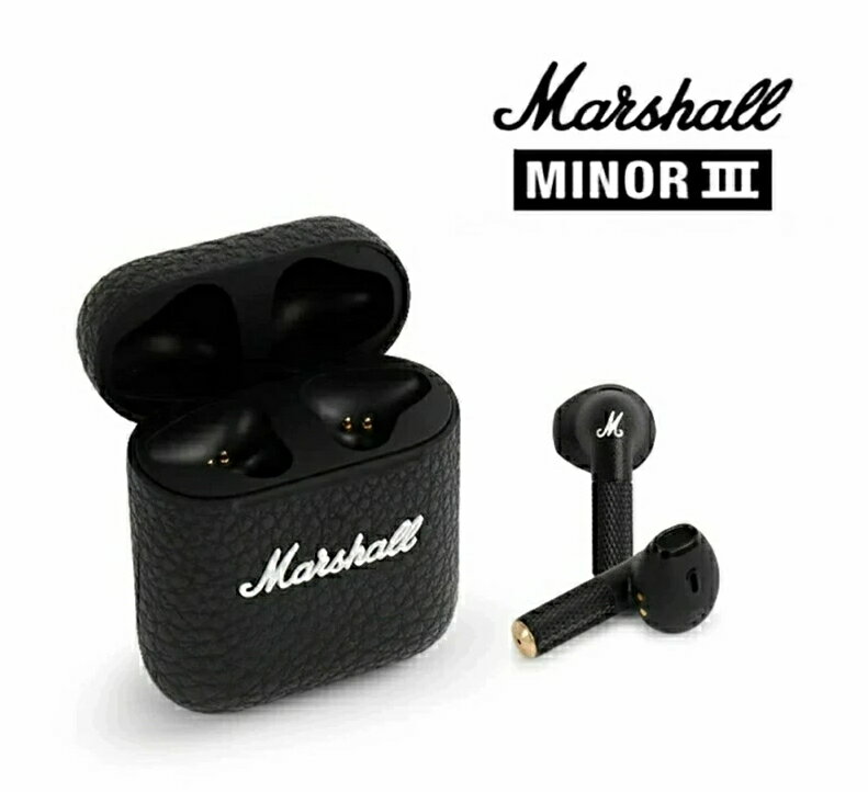 【Marshall/マーシャル】 ワイヤレス イヤホン Minor III ブラック ワイヤレスBluetoothヘッドセット スポーツヘッドホン