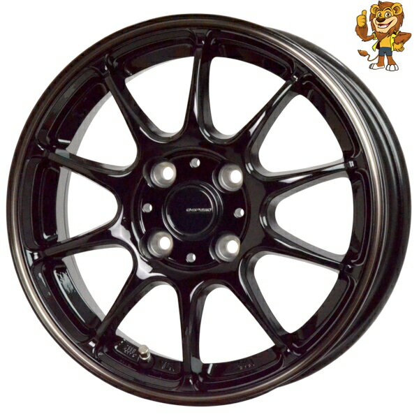 Rakuten - ホイールのみ1本 HOT STUFF G.speed P-07 (BK/BR) 14インチ 4.5J PCD：100/4H インセット：45 ジースピード P-07