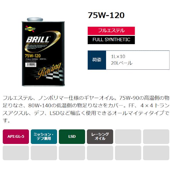 sunoco ギアオイル BRILL GEAR 75W-120 1L×10 ブリル ギア スノコ
