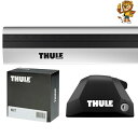 THULE ルーフキャリア アウディ A6アバント 19～ ベースキャリアセット (ウイングバーエッジ) フット7206/バー7214/7214/キット6050 カーキャリア