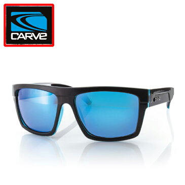 カーブ(CARVE)メンズボレーサングラスVolley Black・Clear Blue REVO POLARIZEDブラッククリアブルーミラー偏光