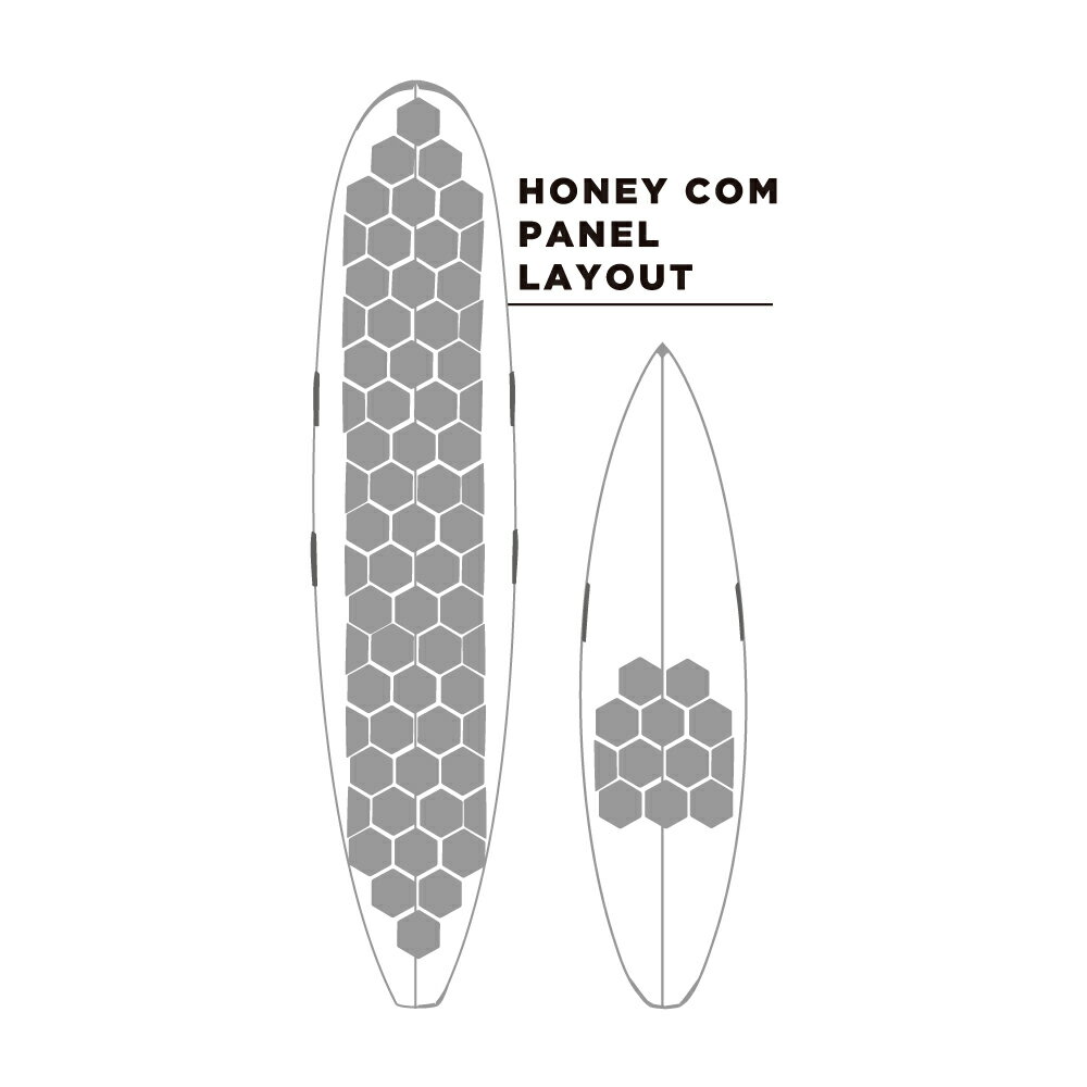 ワックスマット (WAX MAT) ハニカムパネルデッキパッド Honey Comb Panels/Clear【ワックスを使用しない環境に優しい新しいグリップシート！】デッキパッド デッキパッチ フロント 剥がし方 貼り方 オクトパス アルメリック アストロ 選び方 フィッシュ FCS高品質 丈夫 選び 3