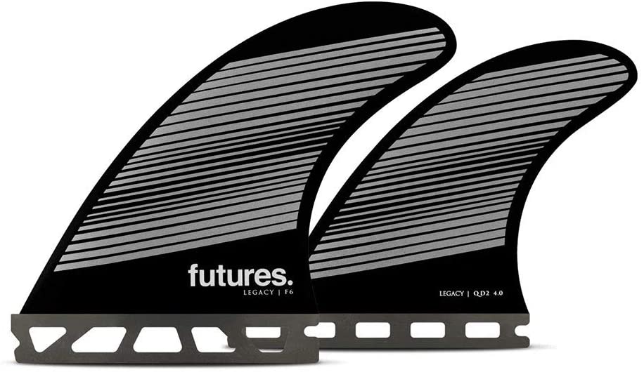 フューチャーズ フィンシステム (FUTURES FINS) エフシックスショートボードクアッドフィンヘキサライト 4本セット RTM HEX QUAD F6 GREY/BLACK　01005131RQ4F6gryサーフィン コツ ねじ 怪我 ケース 違い FCSロングボードファンボードシングルフィンボックス 選び方 種類 ね