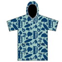 デキャントデカント (DECANT) お着替え用タオル地袖プルオーバー被り袖付き柄マイクロファイバーポンチョ/オルタナティブティール TOWEL FRONTE ...