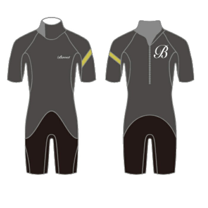 ビーウェット(BE WET) FEEL 3*2mm オーダーショートスリーブスプリングウェットスーツ半袖短丈パンツクラシックタイプ FULLSUITS WETSUITS ORDER ウエットスーツ 種類 オーダー おすすめ カスタム ブランド APEX 季節類 レディース アンダー ビラボンおすすめの選び方 ウ