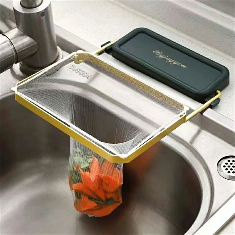 三角コーナー 水切りネット シンク さんかくこーなー ストレーナー 三角排水ラック ごみ受けネット ごみ袋 使い捨て 清潔 省スペース 取り付け簡単 水切り袋ホルダー ポリ袋エコスタンド キッチ