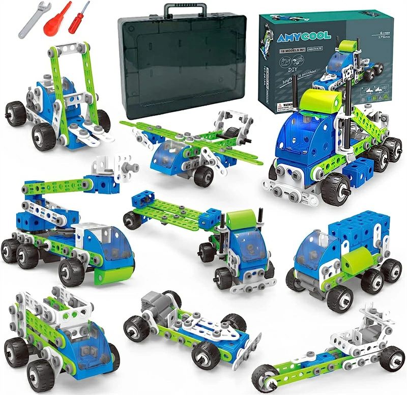 組み立て 車 18-IN-1おもちゃ 人気 大工さんごっこ 男の子 女の子 立体パズル ねじ おもちゃ 車セット ..