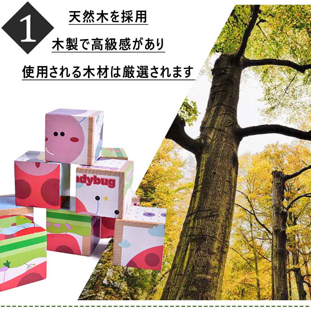 キューブパズル 3D立体パズル 木製 積み木 アニマル 9コマ 子供向け 知育玩具 動物 乗り物 海洋生物 形合わせ 木のおもちゃ 男の子 女の子 教具 1歳 2歳 3歳 4歳 5歳 6歳 赤ちゃん ベビー 出産祝い 保育園 誕生日プレゼント 組み立て 早期開発 オモチャ 2