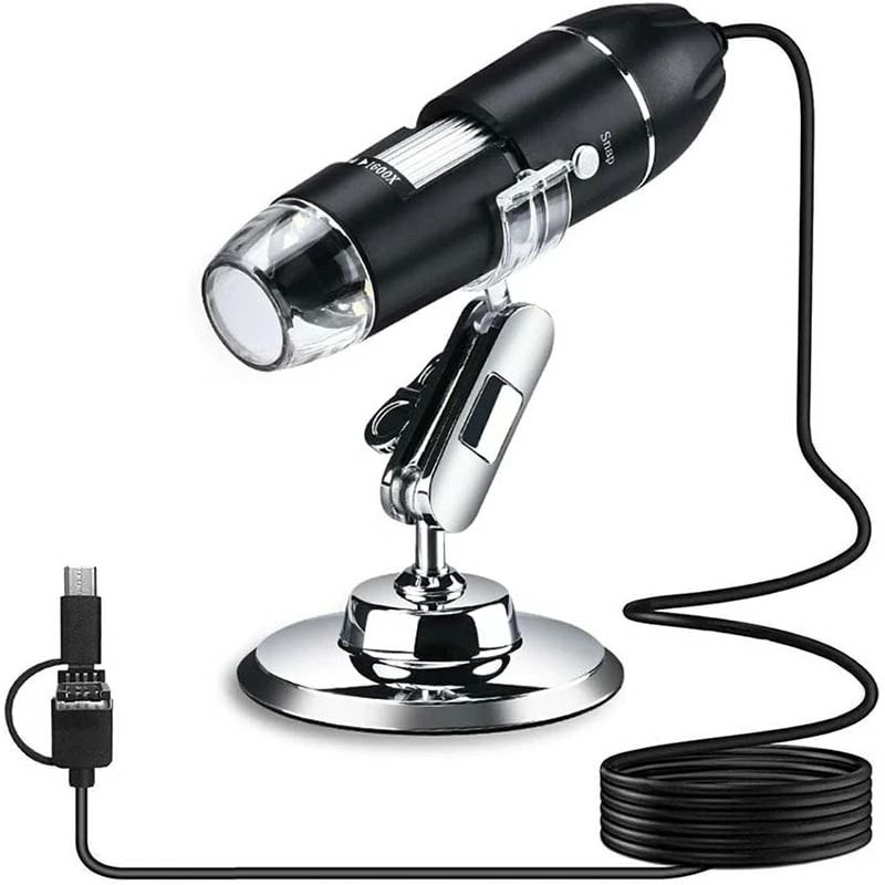 3-in-1 USB式顕微鏡 デジタル顕微鏡 マイクロスコープ 最大1600倍率 Android Windows Mac対応 写真/動..