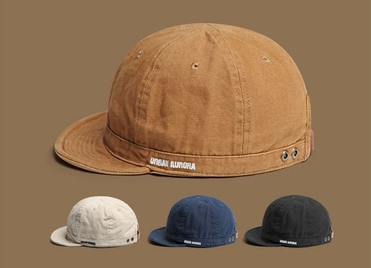 キャップ メンズ アンパイアキャップ ショートブリム つばの短いキャップ 柔らかい 通気 無地 シンプル..