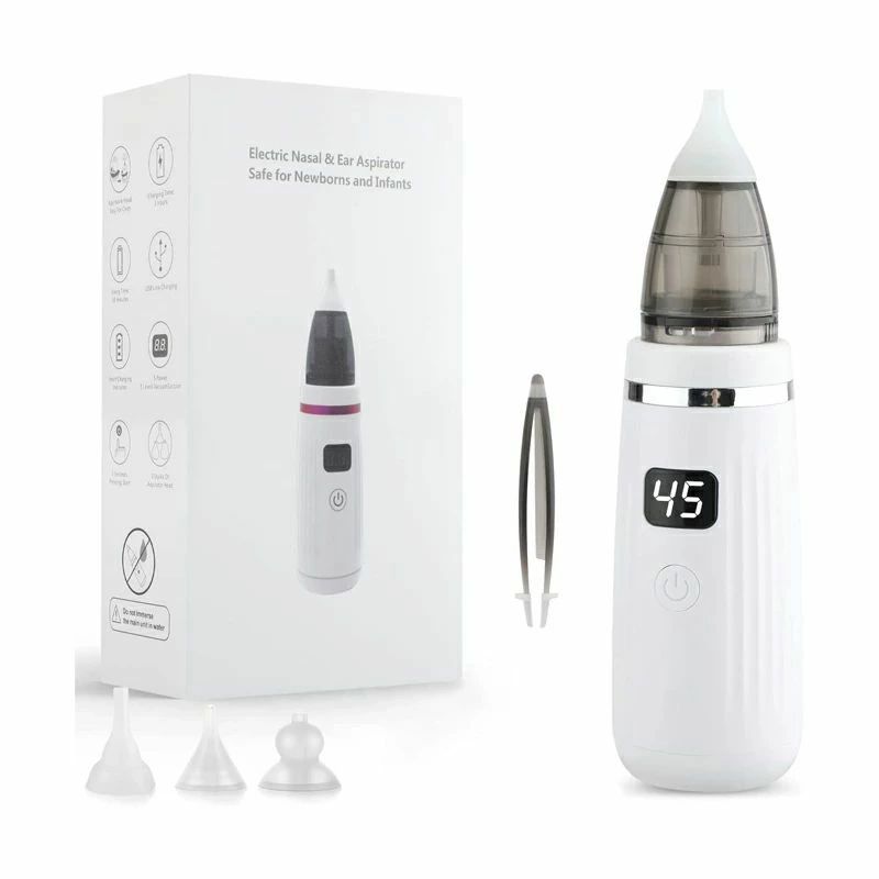 電動鼻水吸引器 鼻水吸引器 鼻くそ ハンディタイプ 5段階強度 パワフル 吸引力 電量表示 スクリーン設..