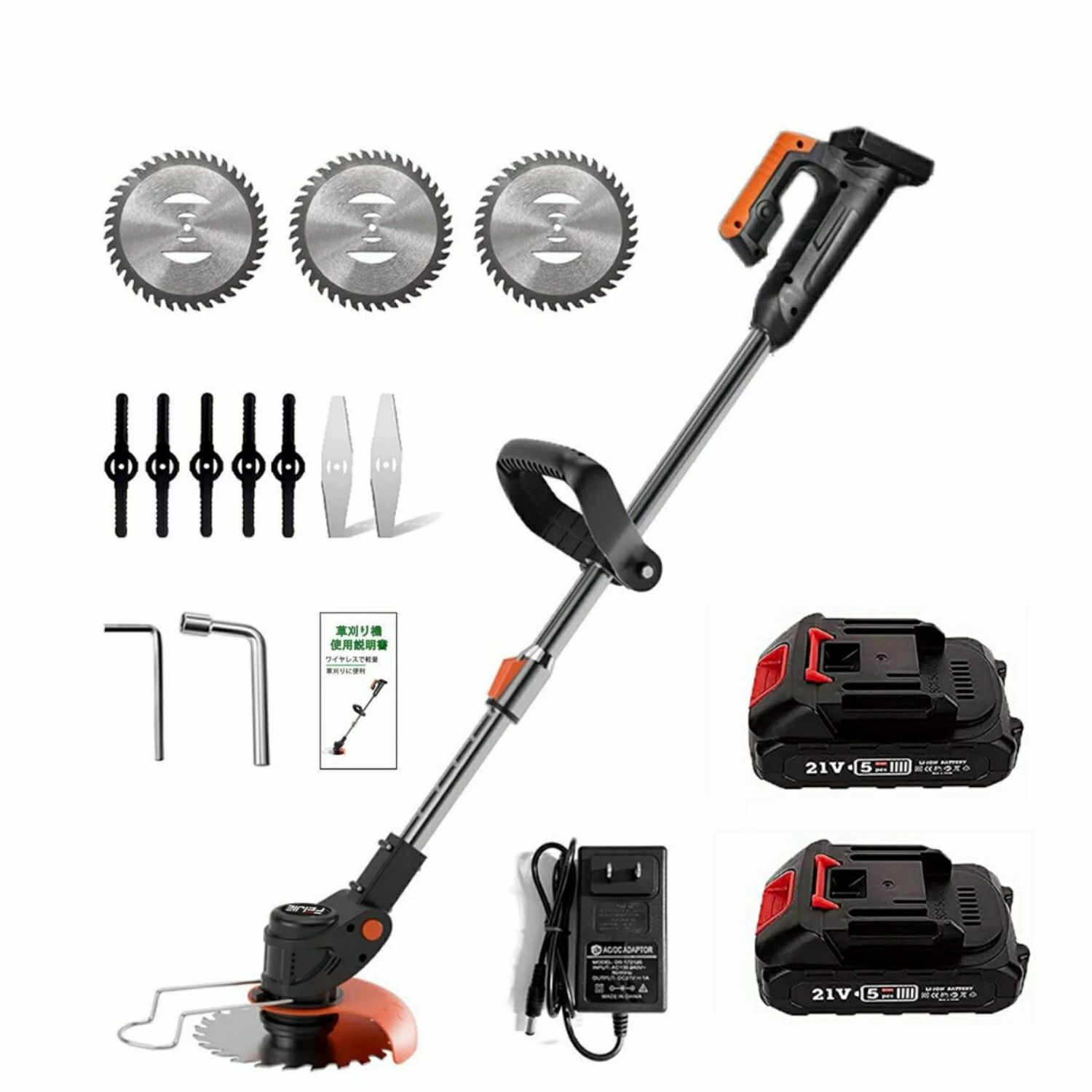 新型 電動草刈り機 充電式 マキタバッテリー互換 人気 21V 草刈機 電動コードレス軽量 バッテリー式 30..