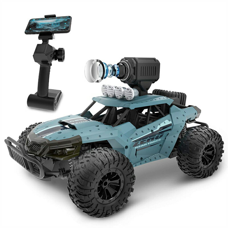 ラジコンカー こども向け オフロード RCカー カメラ付き 1/16 操作時間30分 時速20km/h 2.4GHz WiFi FPVリアルタイム リモコンカー...