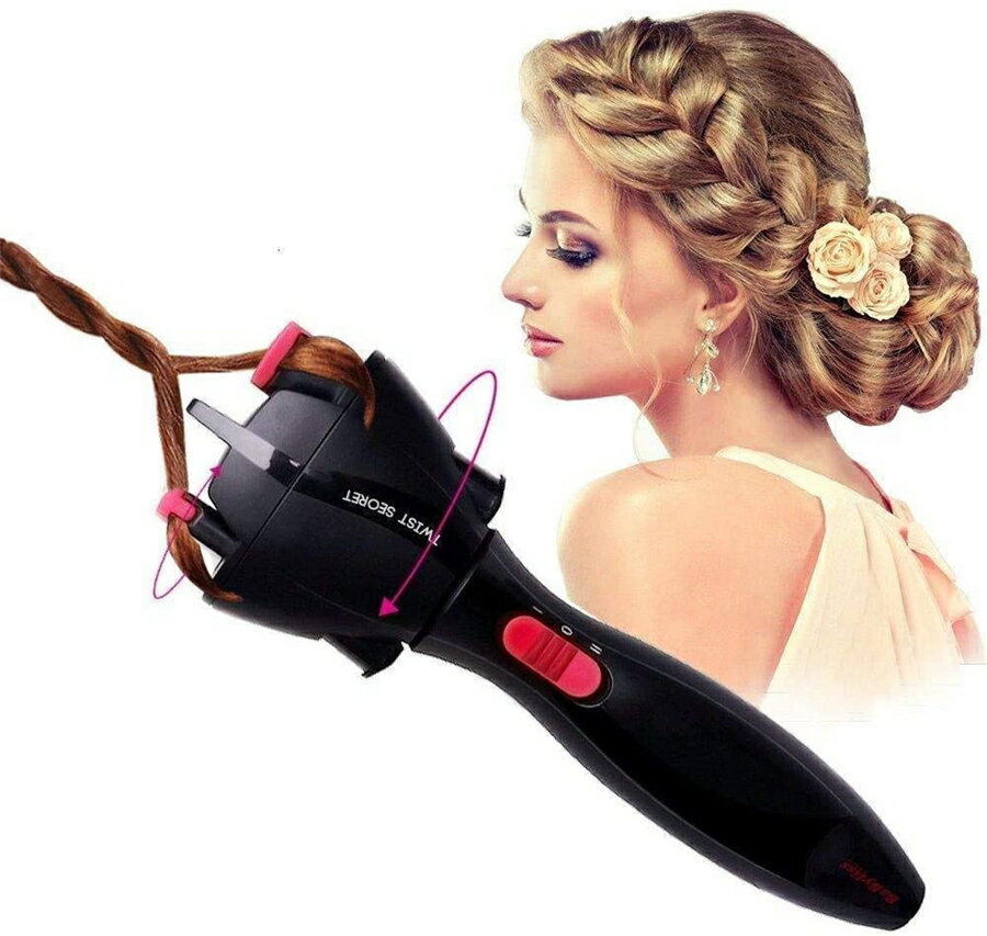 電動ヘアブレイダースタイリッシュな髪を編むための自動DIY髪型ツール360°回転可能女性用と女の子用