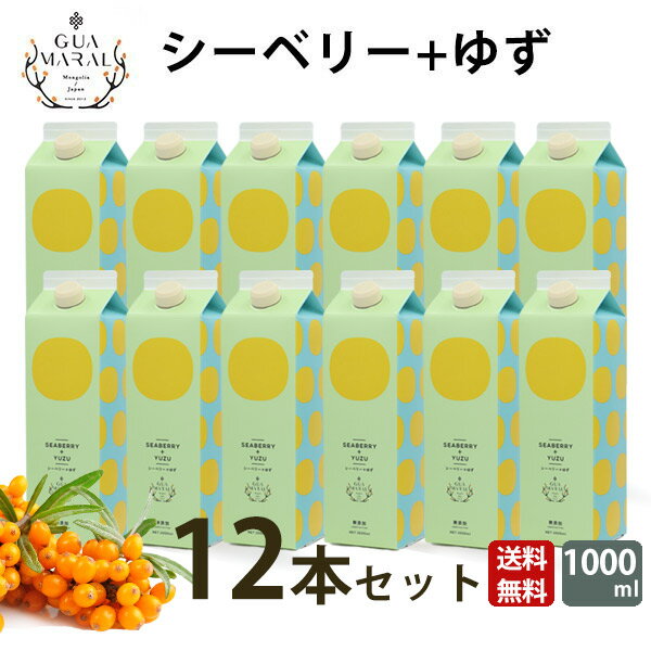 【まとめ割】サジー　シーベリージュース ゆず 1000ml【12本セット】 サジー ジュース おいしいサジー お試し サジー グアマラル 鉄分 健康ドリンク 健康飲料 鉄分不足 ジュース 元気 健康 美容 鉄分補給 栄養補給 モンゴル スーパーフルーツ 健康食品 saji