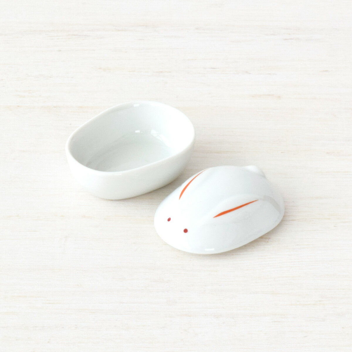 陶器 白うさぎ 珍味入 珍味入れ おかず入れ 中子 おちょこ 仕切 食器 和風 お正月 ...