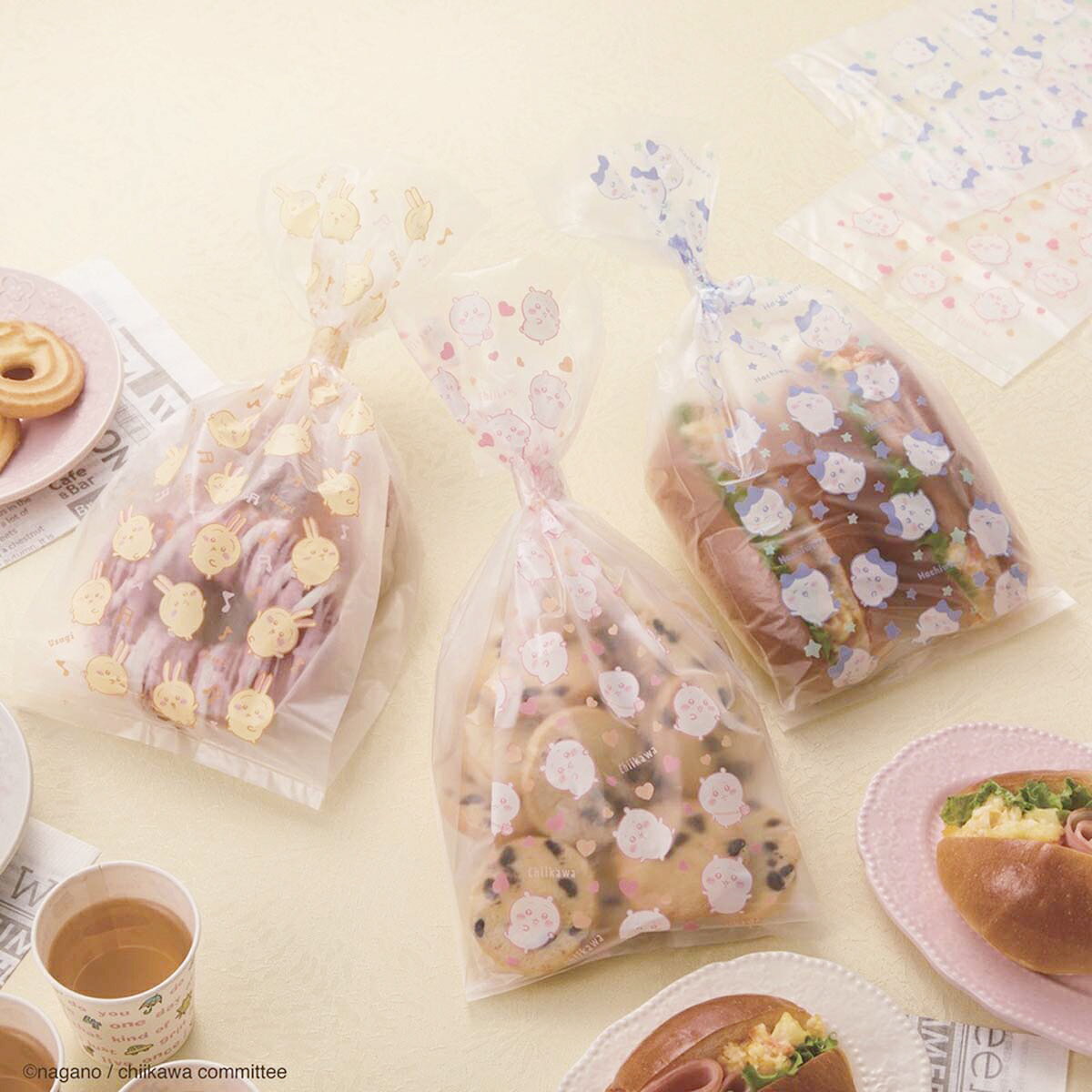 アニメ ちいかわ プリント ポリ袋 お弁当 お菓子 ギフトバッグ 食品保存 旅行 ハチワレ