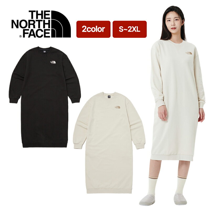 送料無料 THE NORTH FACE W'S ESSENTIAL ONE-PIECE ザノースフェイス 韓国正規品 ワンピース スウェット 柔らかい 大きいサイズ ロング 春 秋 冬 暖かい レディース 女性 女子 おしゃれ 可愛い デイリーユース シンプル カジュアル 1