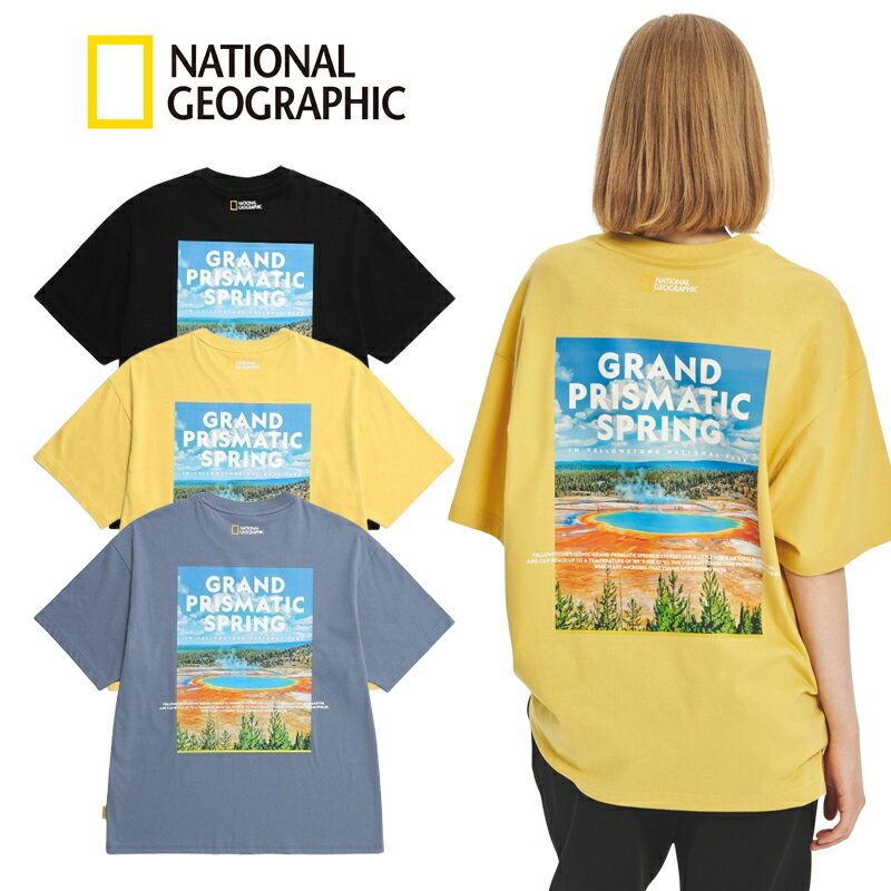 送料無料 NATIONAL GEOGRAPHIC YELLOW STONE ARTWORK T-SHIRTS 韓国正規品 ナショナルジオグラフィック Tシャツ 半袖 夏 メンズ レディース 大人 おしゃれ 可愛い コーデ 旅行 1