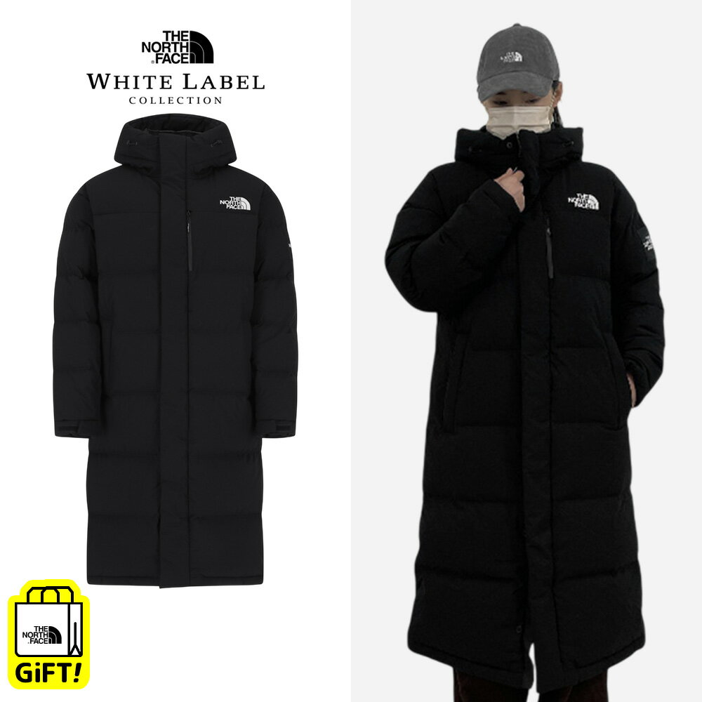★最大1000円クーポン★ 送料無料 ノースフェイス ダウンコート THE NORTH FACE EVERLOFT DOWN COAT (RDS) 韓国限定 WHITE LABEL ホワイトレーベル ダウンジャケット ロングコート 軽量 保温 起毛 男女兼用 BLACK NC1DR50J 【韓国正規品/関税込/エコバッグ ギフト】の商品画像