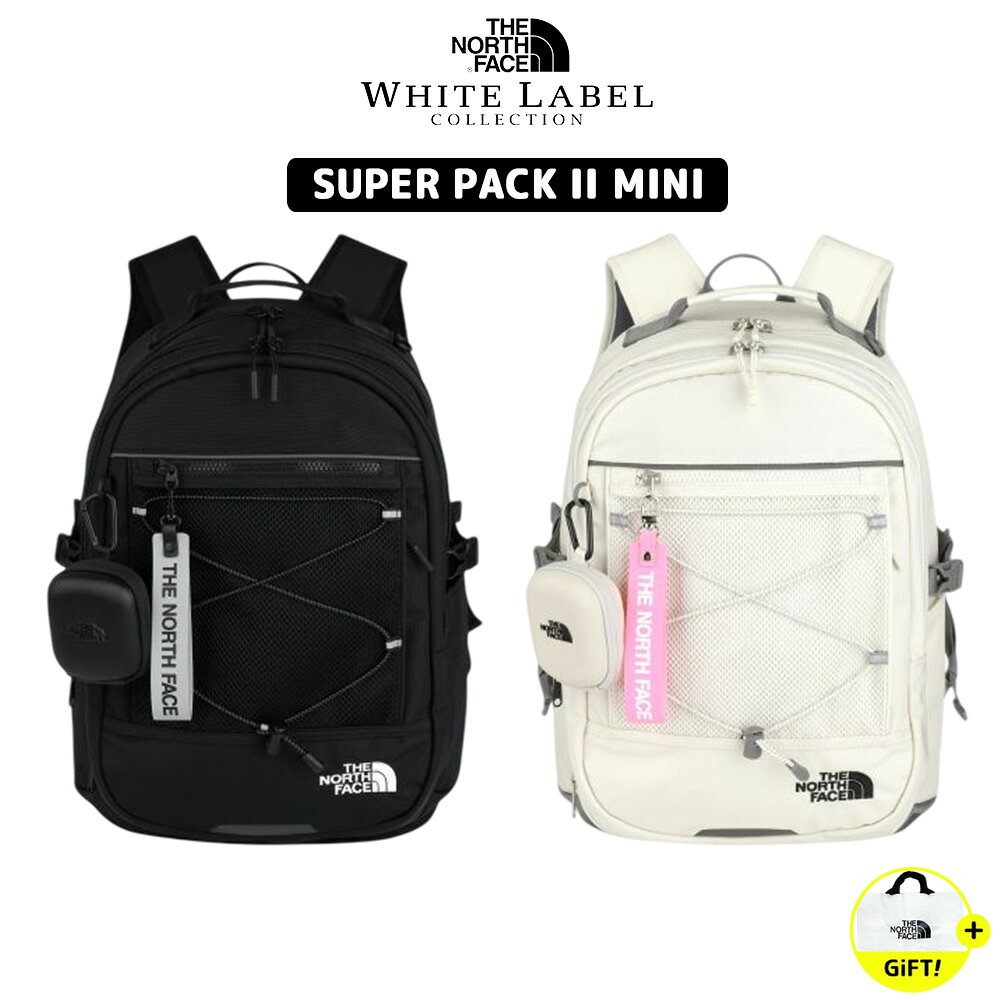 ★最大2026円OFF★ 送料無料 ノースフェイス リュック SUPER PACK II MINI 25L WHITE LABEL ホワイトレーベル 韓国ノースフェイス バックパック 男女兼用 新学期 AirPodsケース ミニポーチ付 PC 16インチ 収納可能 【韓国正規品/関税込/エコバッグ ギフト】