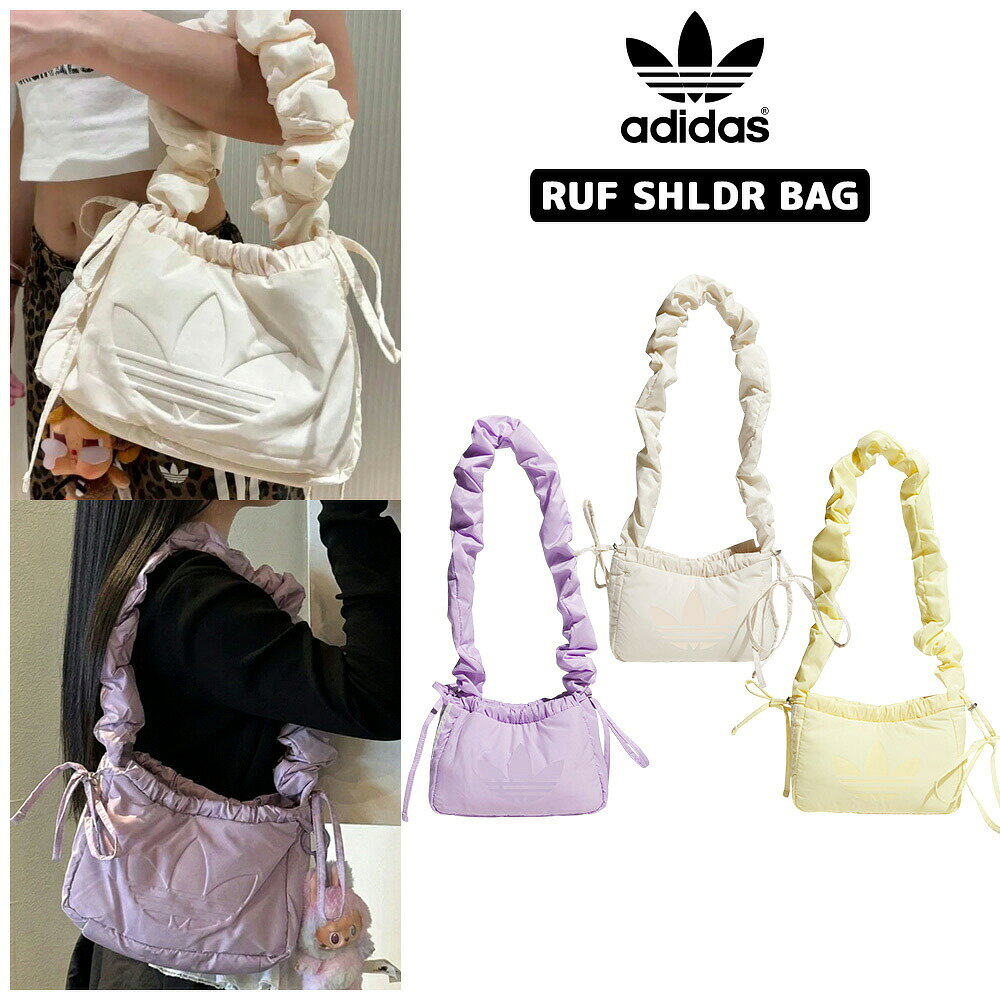 Free Shipping! Adidas Tote Bag KF2667 KF2520 KF2519 ADIDAS ORIGINALS RUF SHLDR BAG Adidas Ruffle Shoulder Bag Korean Adidas 2-Way Bag Crossbody Bag Fluffy Puff Bag Shirring Hobo Bag Y2K [Authentic Korean Product/Tax Included]