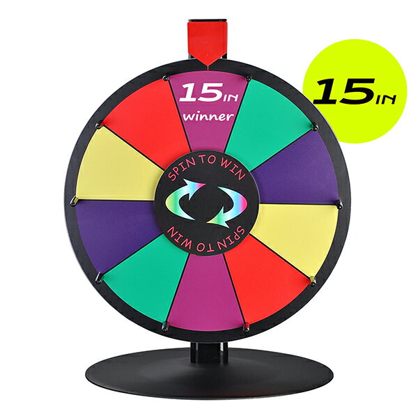 WinSpin ルーレット 15インチ 卓上 イベント 販促 抽選 ルーレット 罰ゲーム 披露宴 教室用 回転 決定ルーレット 幸運 LUCKY WHEELのサムネイル