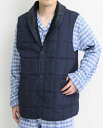 【SALE】【だんらん倶楽部】紳士ブロック中綿ベスト だんらんくらぶ ベスト メンズ 普段着 部屋着 おうち時間 BASE BLUEMATE ブルーメイト
